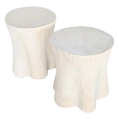 Used Pair of Faux Bois Side Tables 
