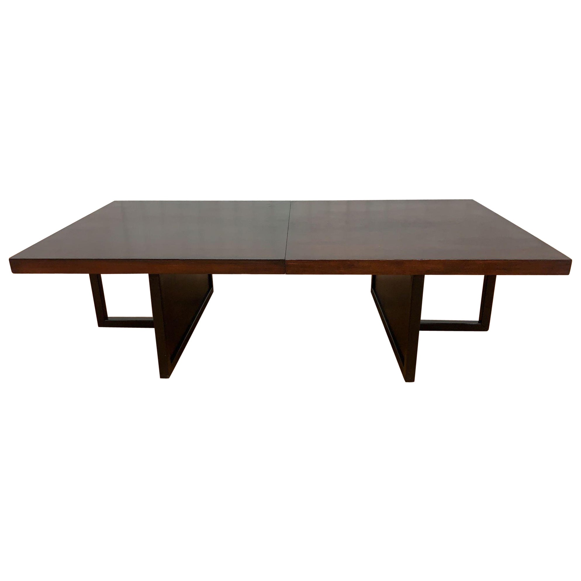 Mid Century Modern John Keal Style Walnut Expanding Coffee Table For Sale