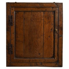 Antique Oak Wall Cupboard, England circa 1790
