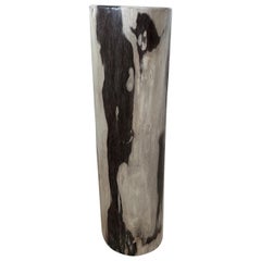 Andrianna Shamaris Column Petrified Wood Side Table or Pedestal