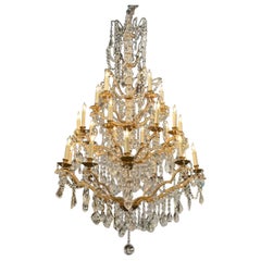 Exceptional Large Italian Crystal Chandelier with 25 Lights