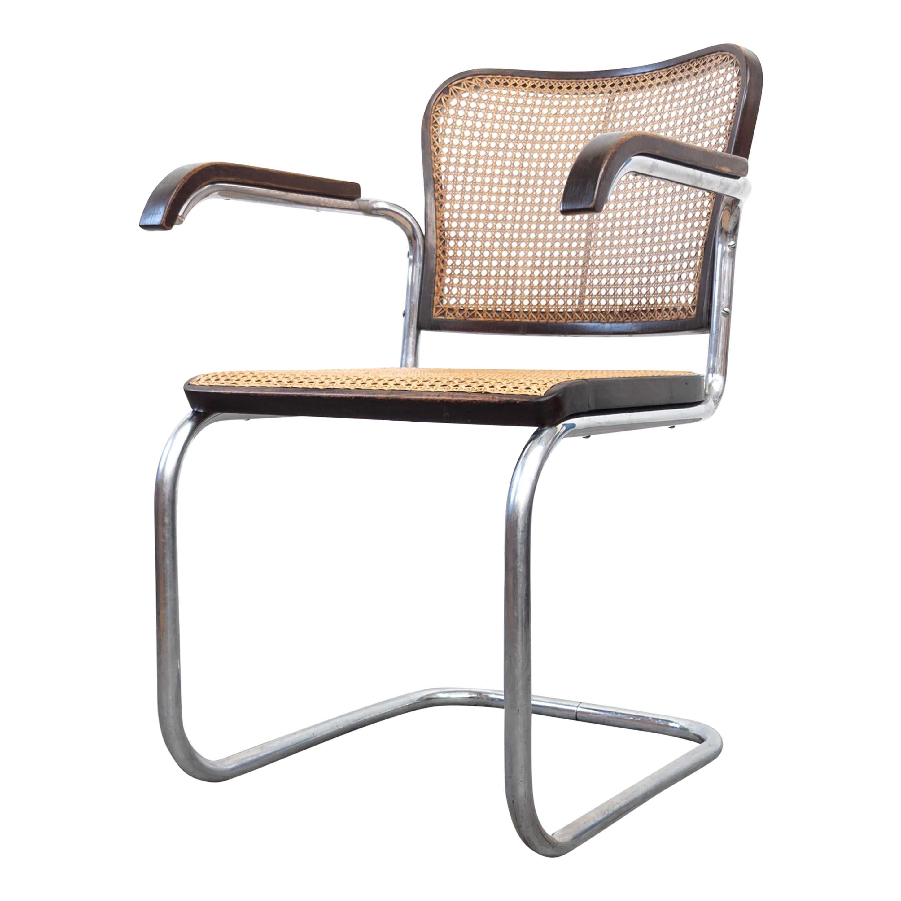 Rare fauteuil Bauhaus en acier tubulaire K 17 de Robert Slezák 