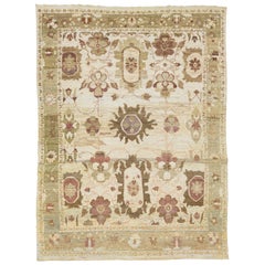 Allover Floral Contemporary Oushak Stil Handmade Wolle Teppich In Beige