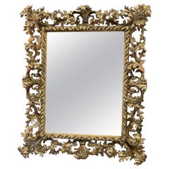 18th Century Italian Carved Rococo Gilt Mirror 