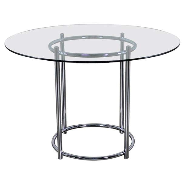 1980’s Modern Daystrom Dinette or Dining Table Chrome Frame and Round ...