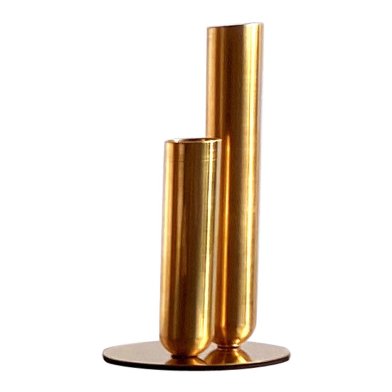 Soliflore Brass Vase by Mademoiselle Jo For Sale