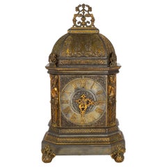 Seltene Edward Caldwell Jugendstil-Uhr aus gewölbter architektonischer Bronze