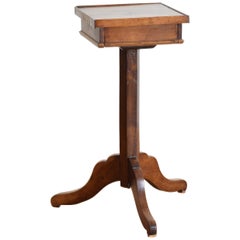French Neoclassic Walnut 1-Drawer Pedestal Table, 2nd quarter 19th century