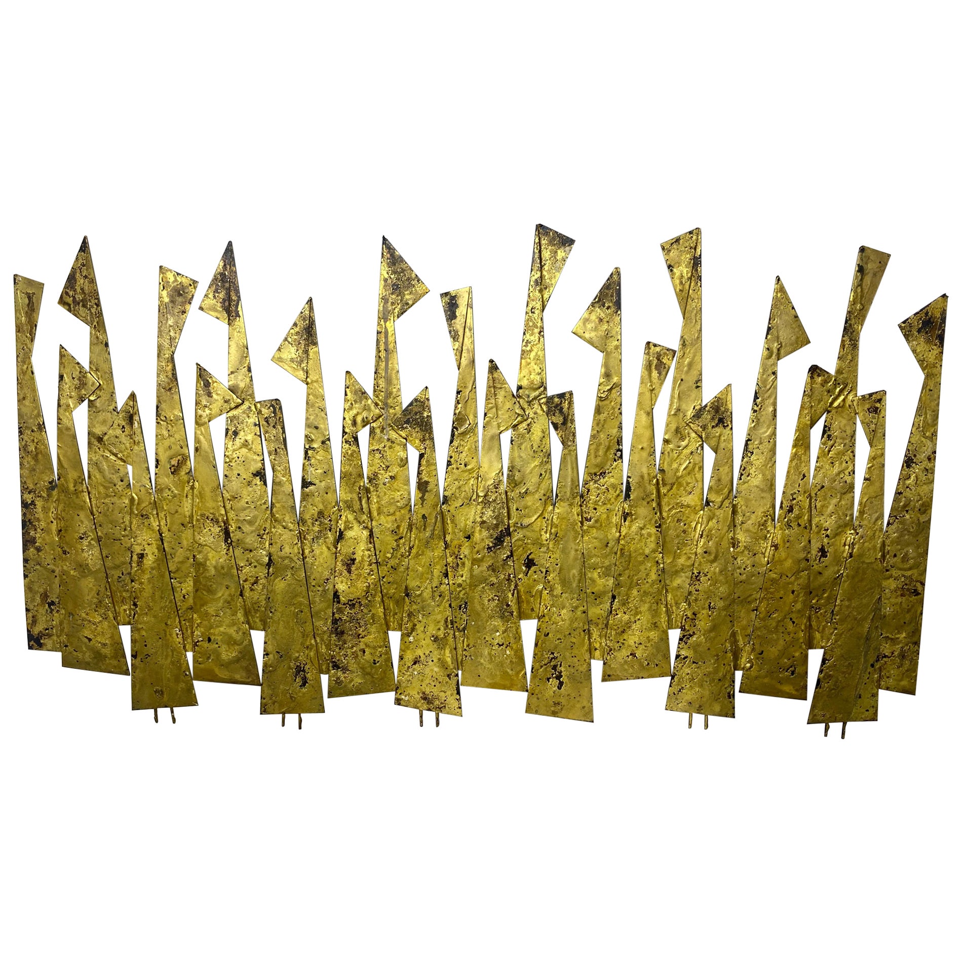 Large Torch cut brutalist metal wall sculpture "PEOPLE" by Peter Pepper Products For Sale