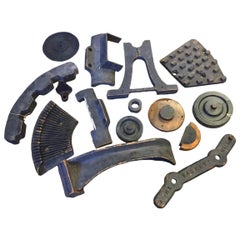 Various Antique Wood Machinery Parts - 25 Piece Set