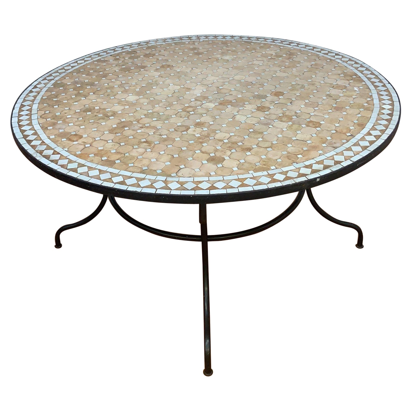 Vintage Moroccan Mosaic Tile Indoor/Outdoor Dining Table