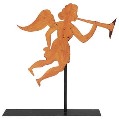 19th Century American Sheet Iron Trumpeting Angel Weathervane