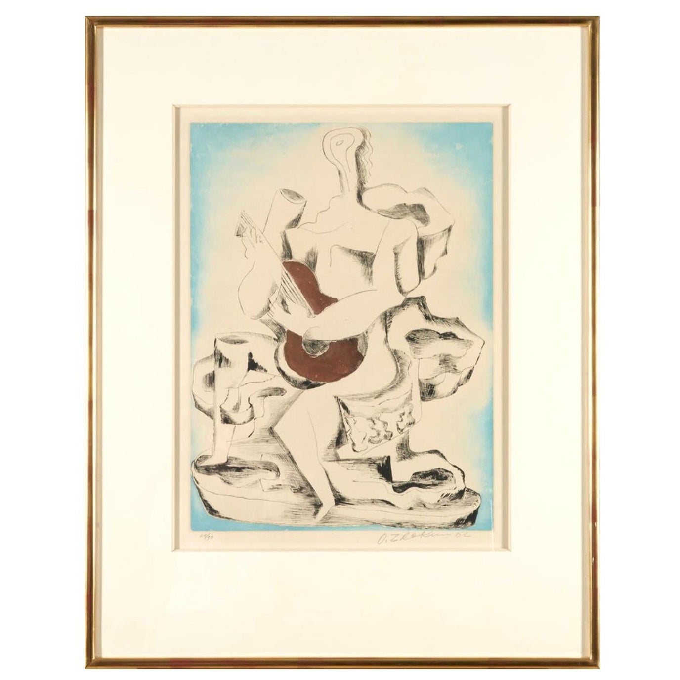 "Femme á la Guitarre" by Ossip Zadkine For Sale