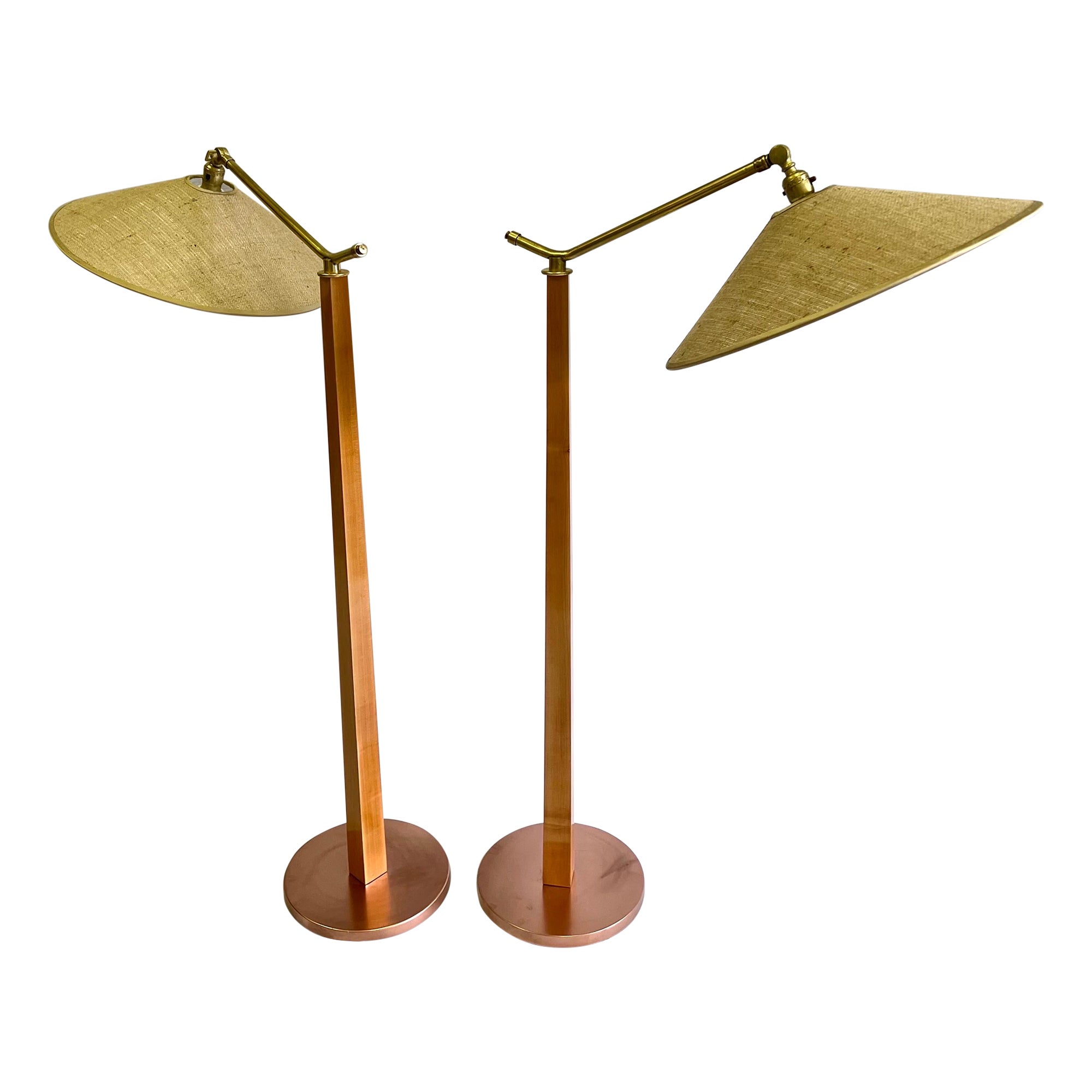 Pair Studio Craft / Modern Craftsman Floor Lamps, Pierre Guariche, 1947 For Sale
