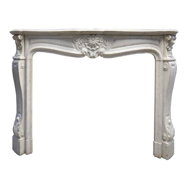 Antique-Louis-XV marble fireplace mantel 19th Century For Sale at 1stDibs