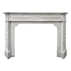 Antique Carrara marble Louis XV fireplace mantel 19th Century