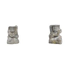 Used Pair of Sandstone Temple Guards