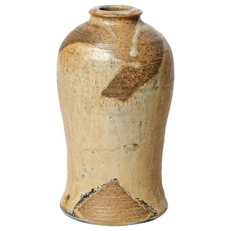 Abstract 20th century design stoneware ceramic vase realised circa 1960 france For Sale