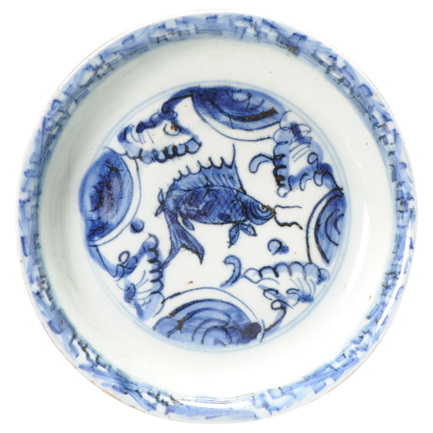 Plat chinois antique Hongzhi ou Zhengde, 15e/16e siècle