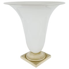 Art Deco White Opaline Lamp – France 1930