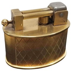Used Swiss Brass Lift Arm Tabletop Lighter By Brilux for Dunhill