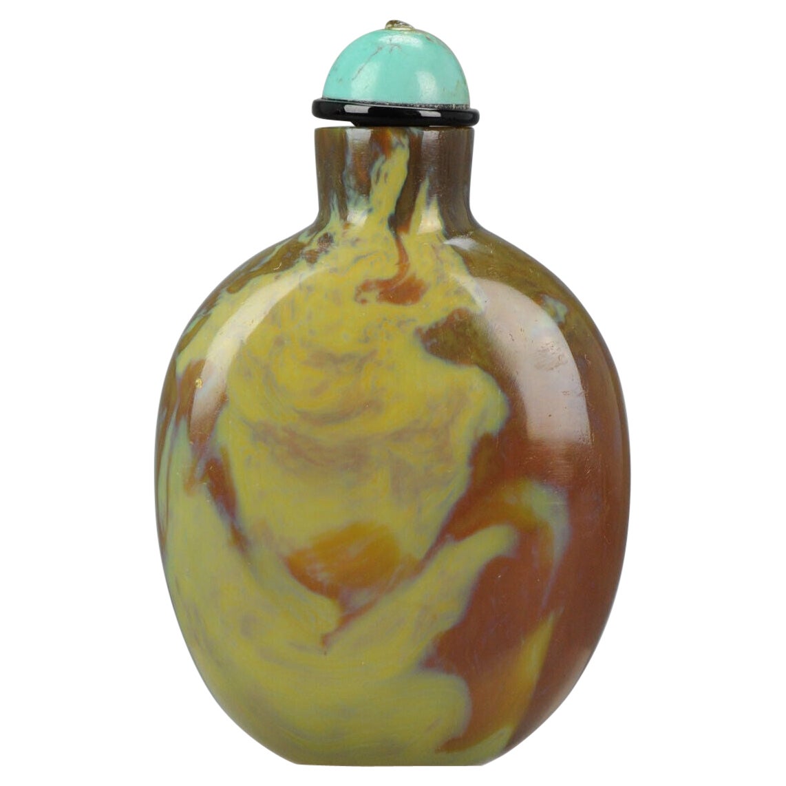 Antike chinesische Schnupftabakflasche aus Glas Imitierender Edelstein Qing Dynasty, 18. im Angebot