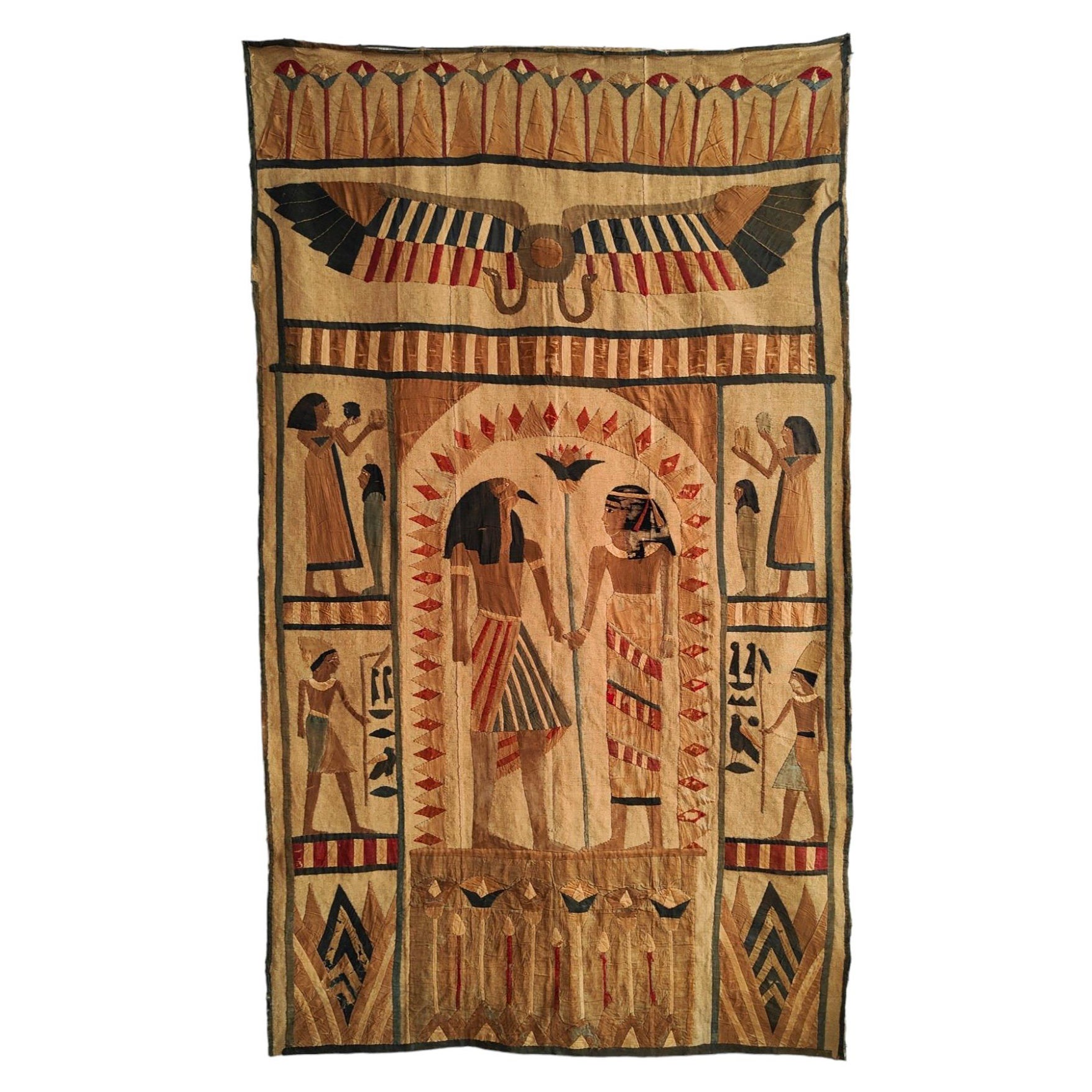 Old Egyptian Style Tapestry 1920s For Sale