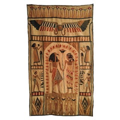 Antique Old Egyptian Style Tapestry 1920s