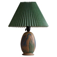 Danish Ceramic Table Lamp With Bird Motifs, Mid Century, 1960s