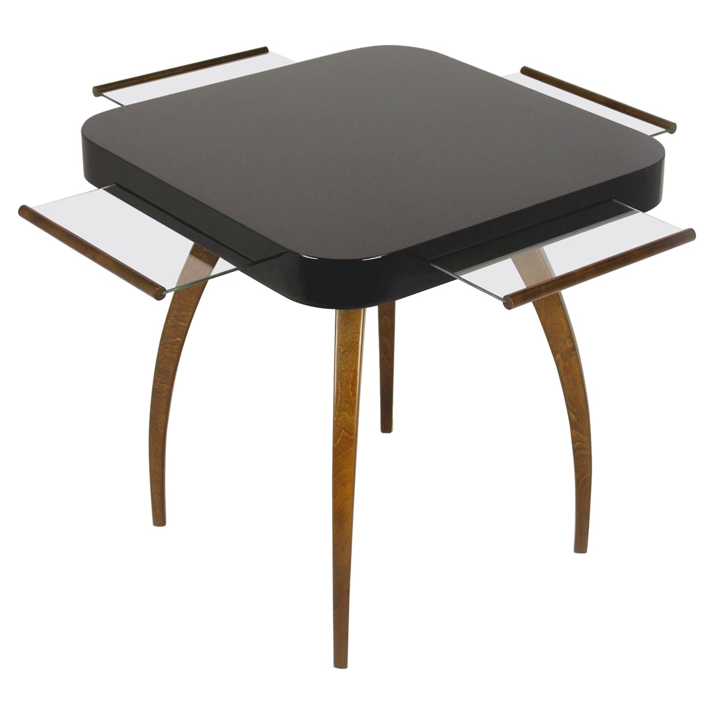 Restored Art Deco H259 Game Table by Jindřich Halabala for UP Zavody, 1930s For Sale