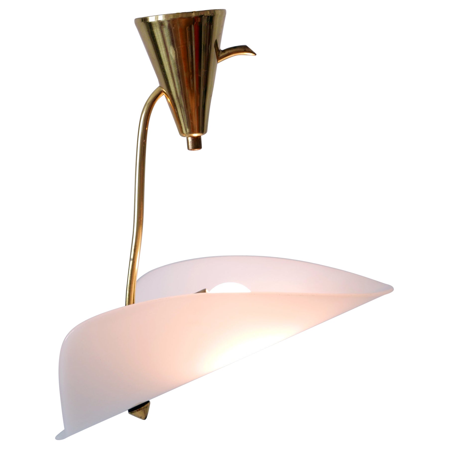 Extremely Rare and Elegant Lucite & Brass Ceiling Lamp Germany 1960s For Sale