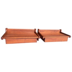 Kai Kristiansen Mid-century modern pair of 1960´s floating teak night stands