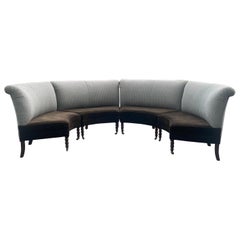 1990er Jahre Seltene Modular English Style auf Rollen Settee Curved Sectional Sofa