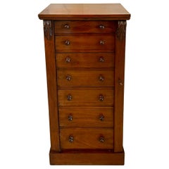 Used Victorian Quality Mahogany Wellington Chest of 7 Drawers 