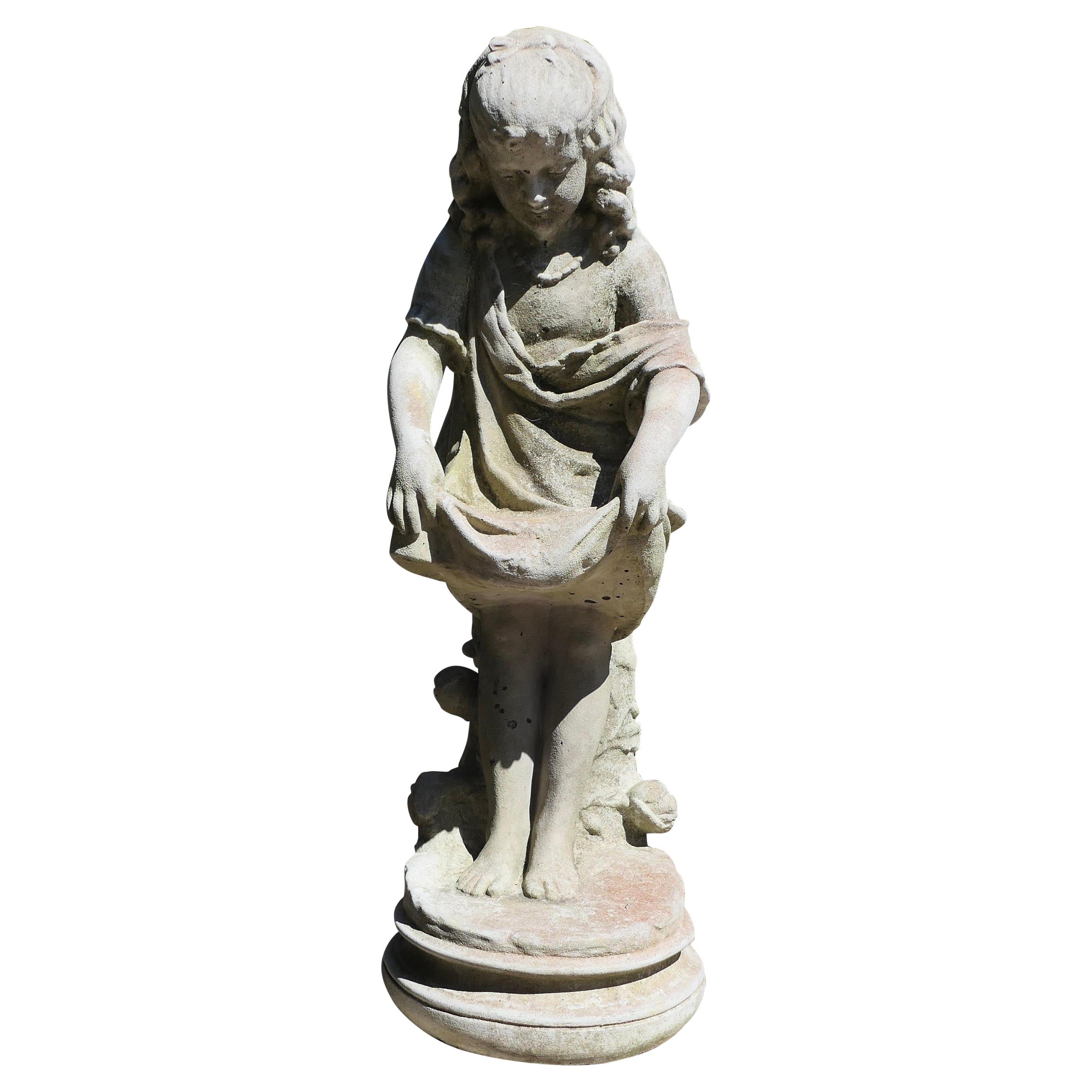 Statue of a Girl Holding Out her Apron    For Sale
