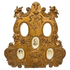 19th Century Noble Gilt wooden Family photo Frame, American History