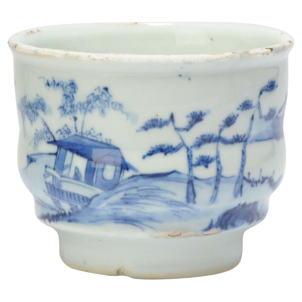 Antique Chinese Ming Porcelain China Water Pot Landscape, Early 17th Century For Sale