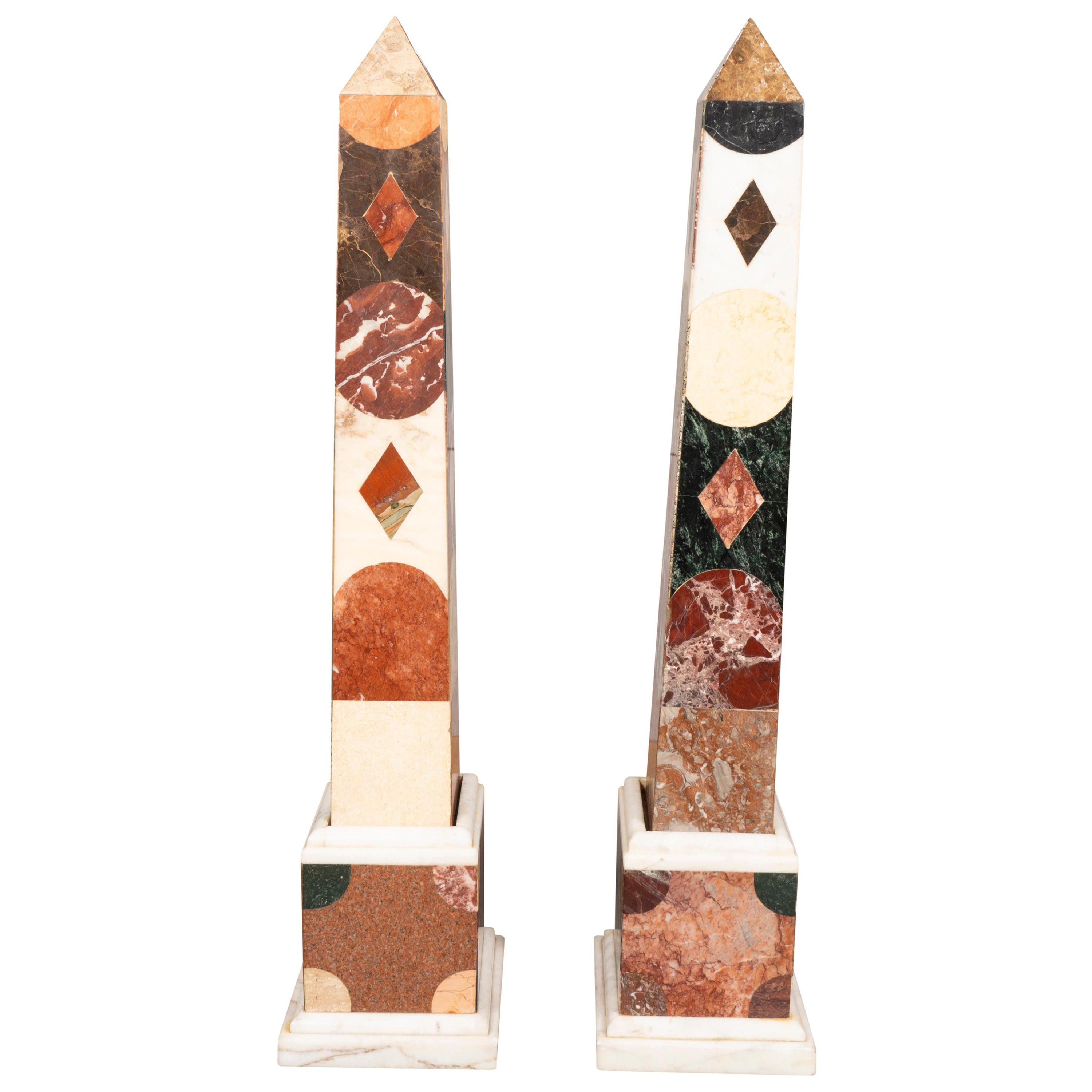 Pair Of Marble Obelisks