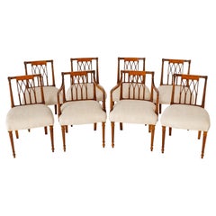 Set Hepplewhite Dining Chairs Satinwood 8