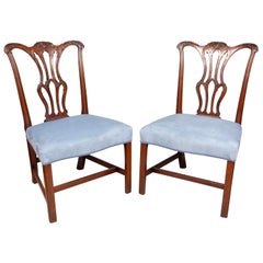 Antique Pair Of George III Mahogany Side Chairs