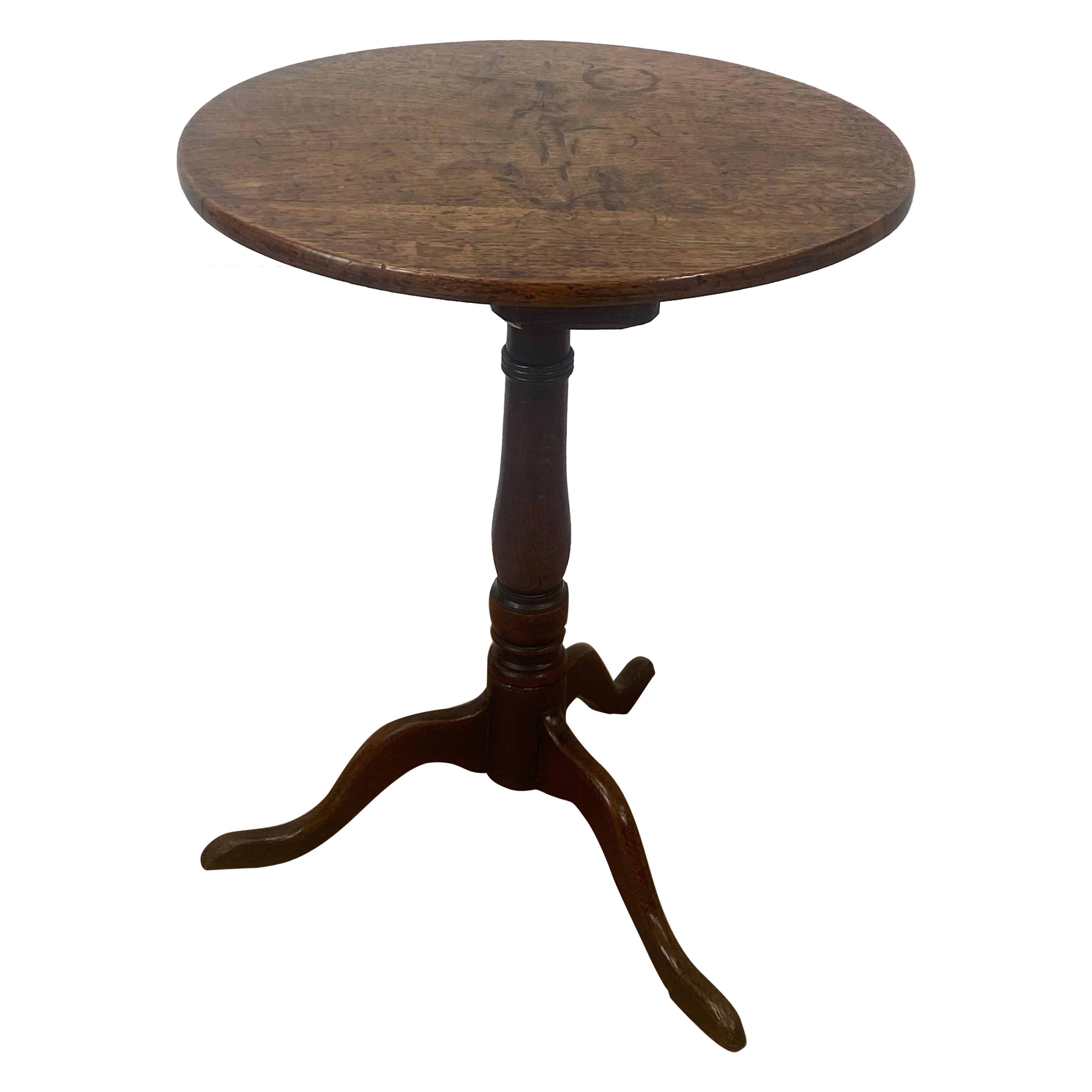 Antique, English Tripod Table in Oak