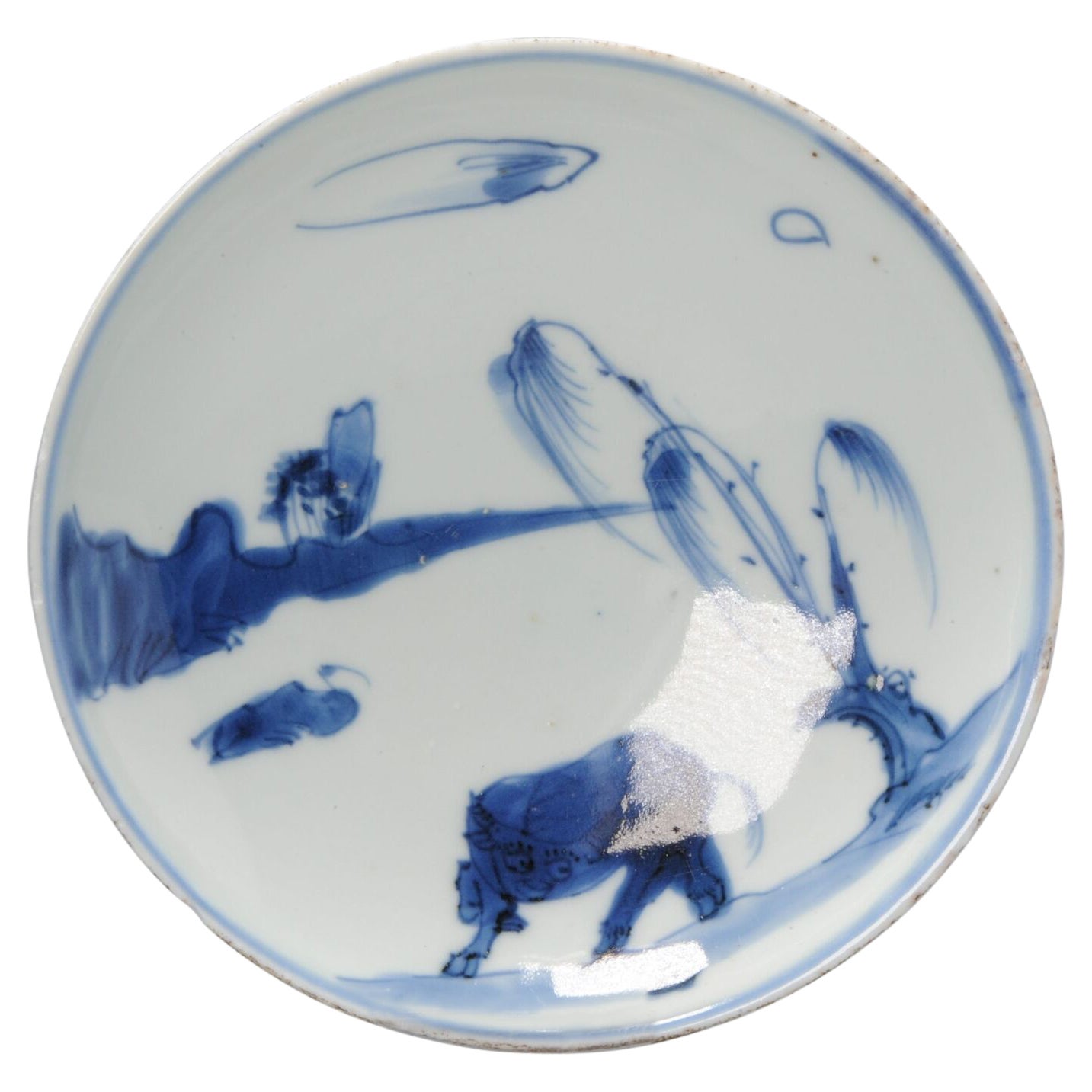 Rare Chinese Porcelain Ming Period Kosometsuke Dish OX, ca 1600-1660