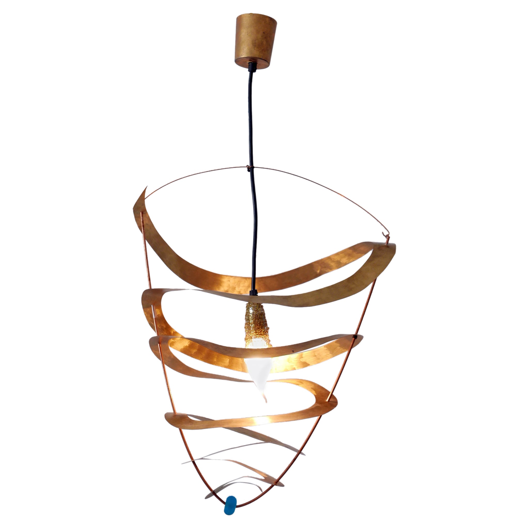 Amazing & Highly Decorative Postmodern Pendant Lamp or Hanging Light Italy 1980s For Sale