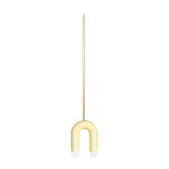 Ceramic Pendant Lamp 'TRN A1' by Pani Jurek, Brass Rod, Yellow
