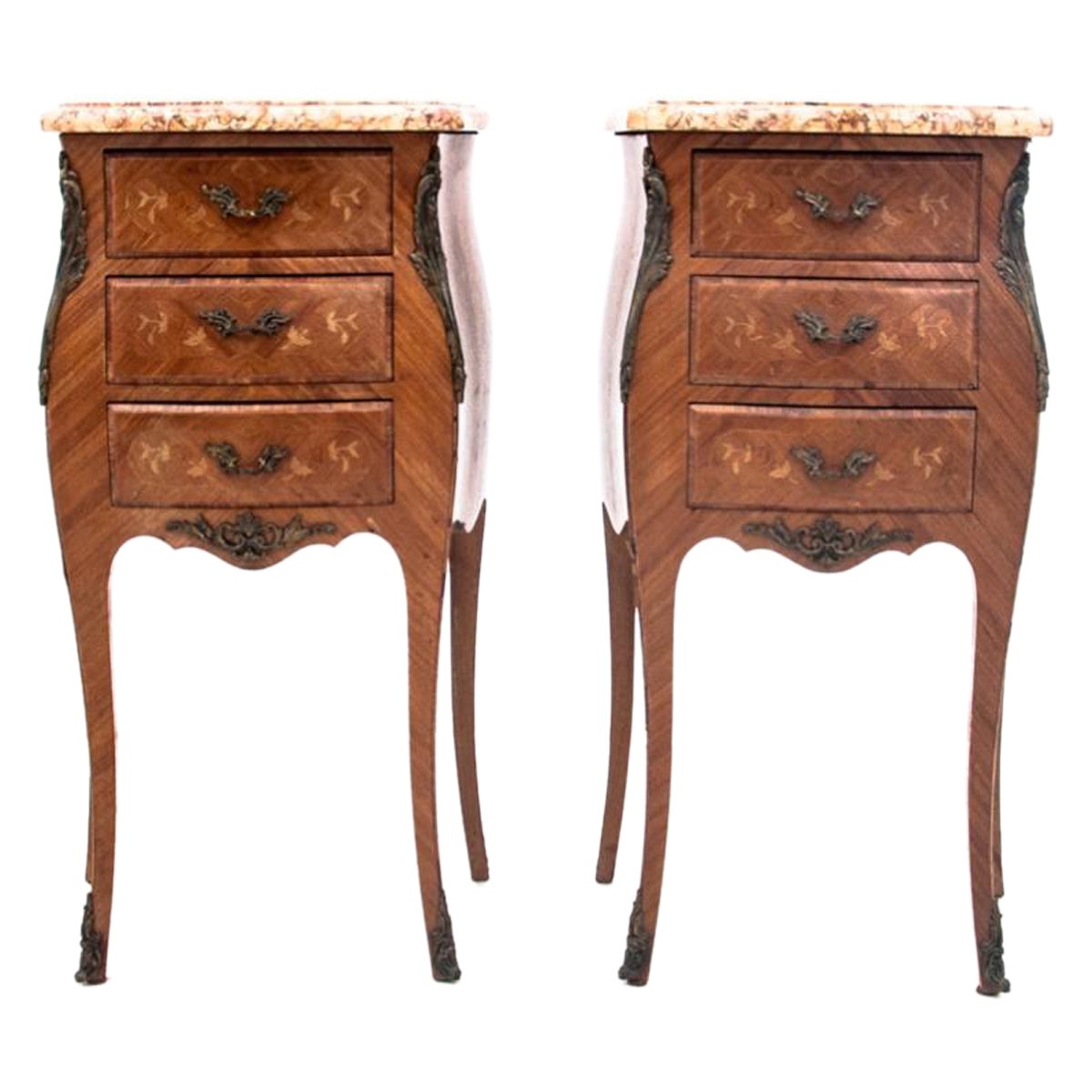Pair of bedside tables, France, circa 1910. For Sale