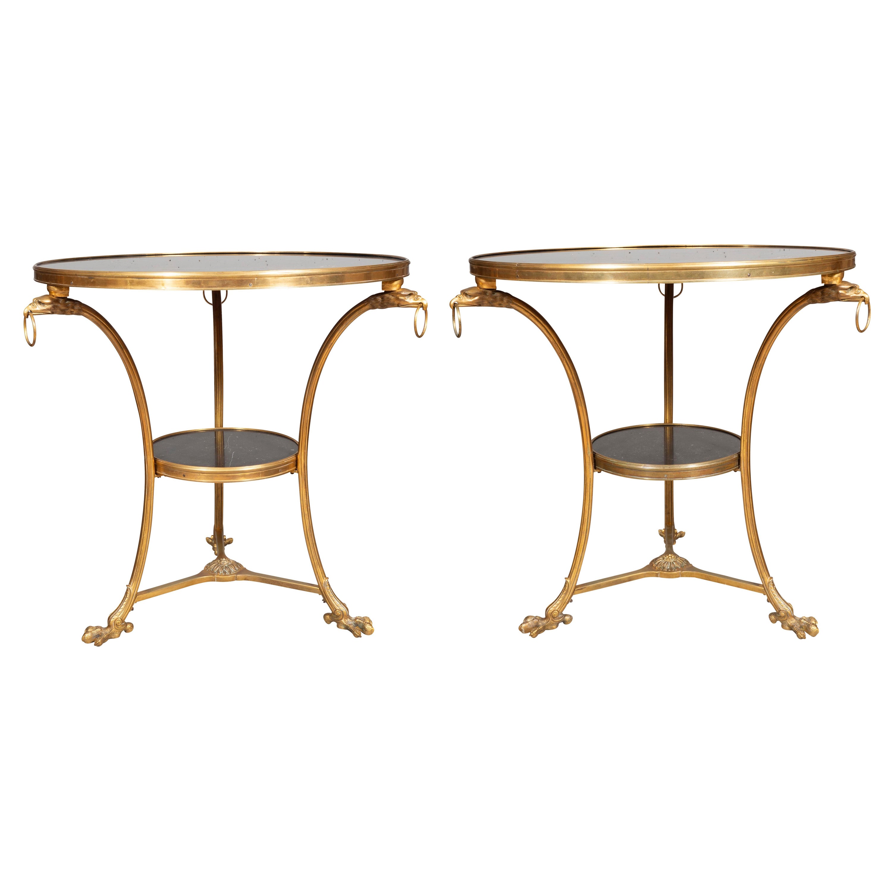 Pair Of Directoire Style Gilt Bronze Gueridon