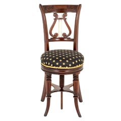 William IV Piano Stool Revolving Chair Seat Mahogany