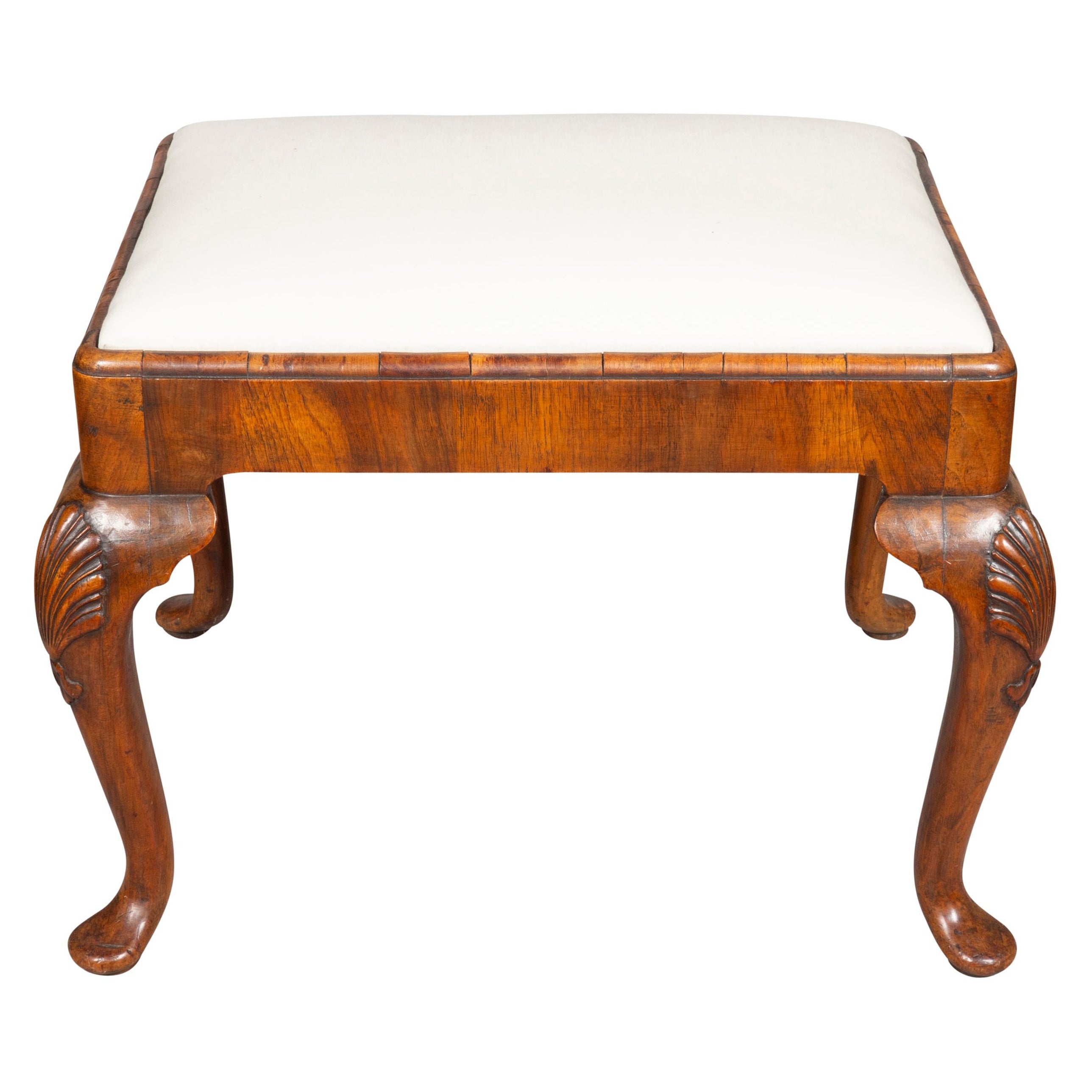 Queen Anne Style Walnut Bench For Sale