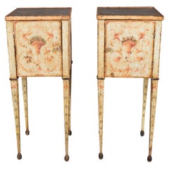 Antique Pair Of Italian Neoclassic Painted Commodes