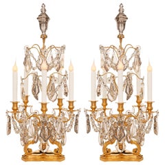 Pair Of French 19th Century Louis XVI St. Ormolu And Baccarat Crystal Lamps
